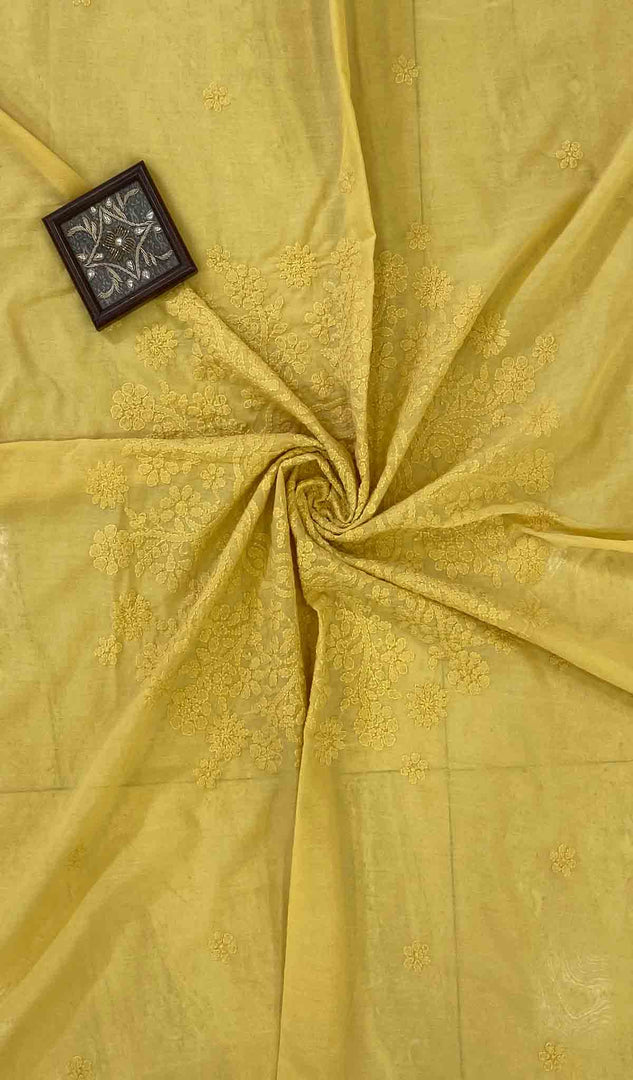 Lakhnavi Handcrafted Cotton Chikankari Table Cover - HONC041236