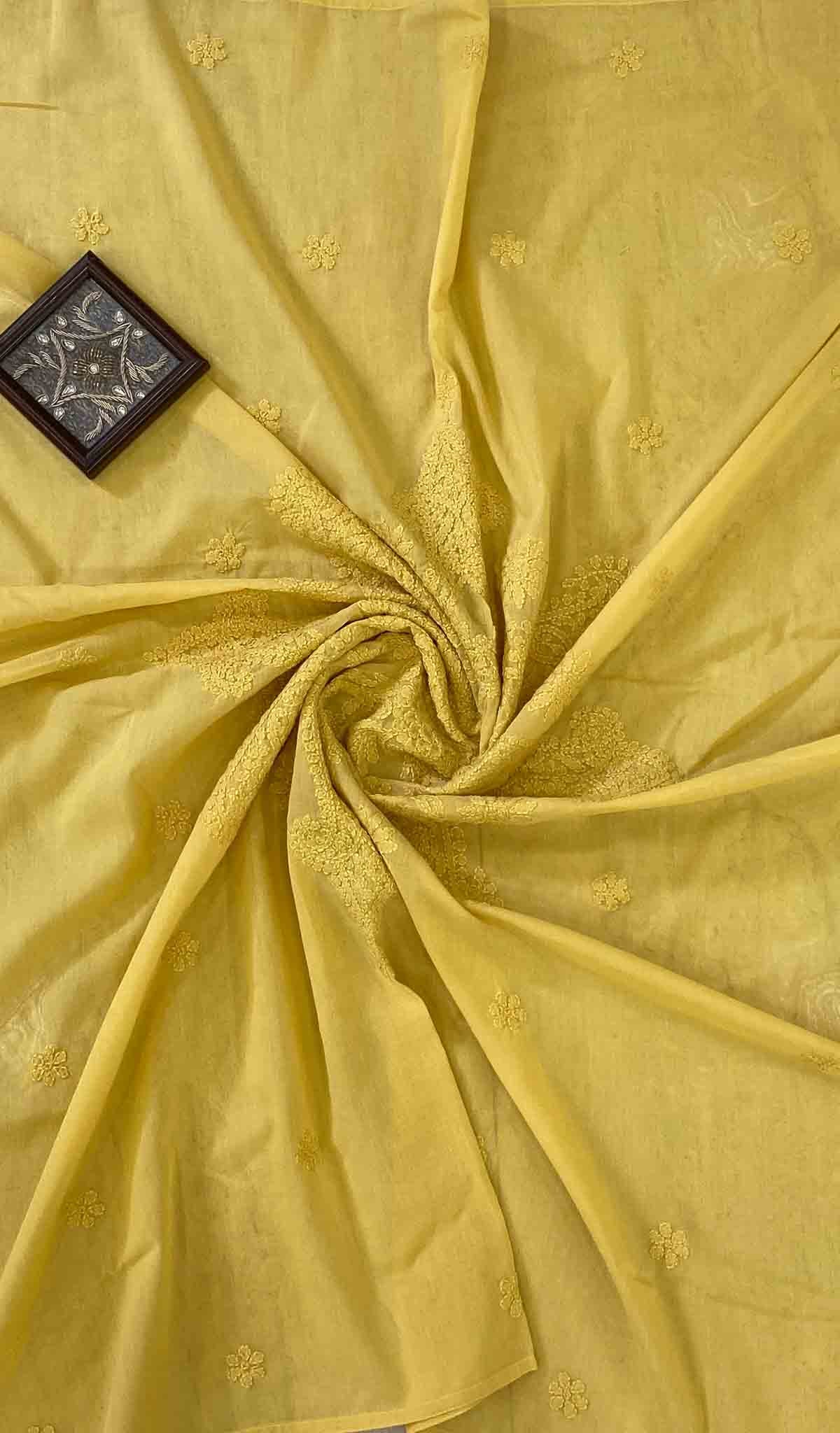Lakhnavi Handcrafted Cotton Chikankari Table Cover - HONC041247