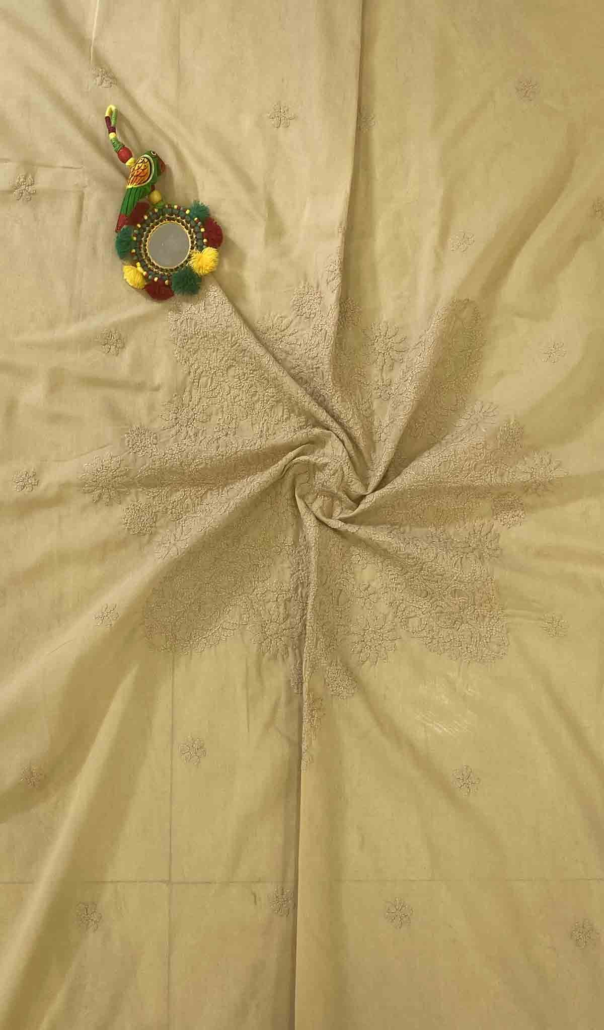 Lakhnavi Handcrafted Cotton Chikankari Table Cover - HONC041201