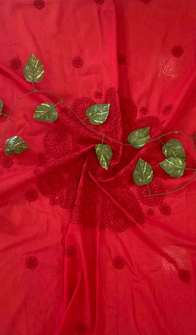 Lakhnavi Handcrafted Cotton Chikankari Table Cover - HONC041220