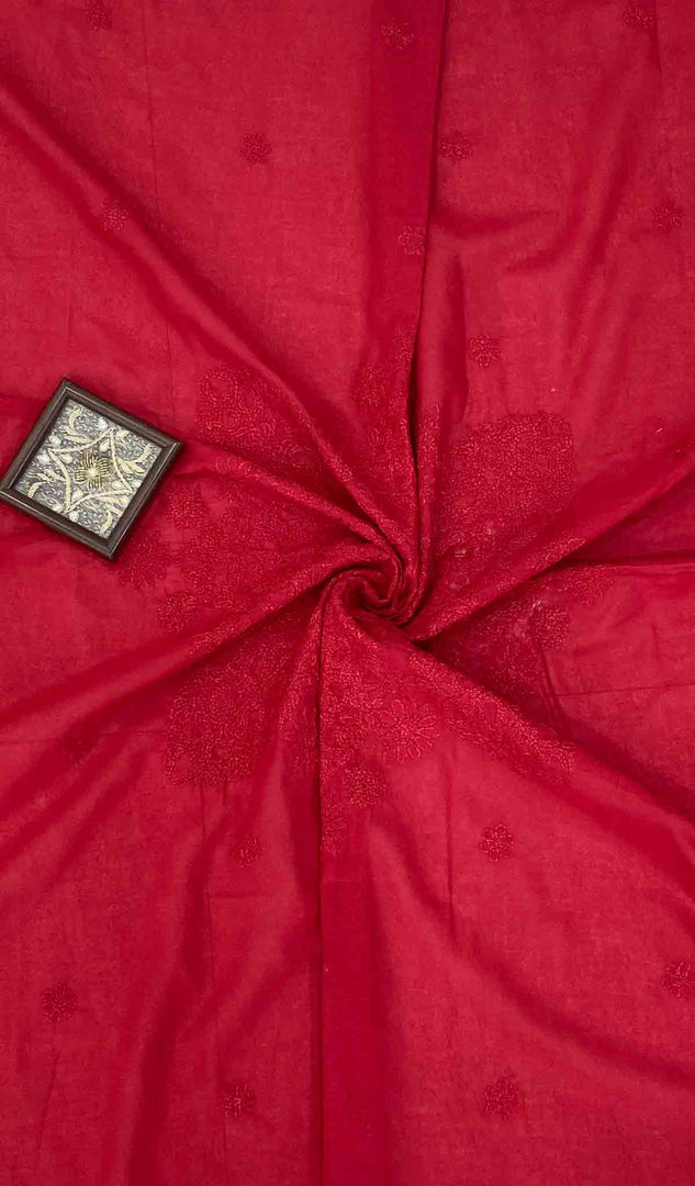 Lakhnavi 手工制作的棉质 Chikankari 桌布 - HONC041269