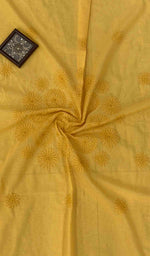 将图像加载到图库查看器中， Lakhnavi 手工制作的棉质 Chikankari 桌布 - HONC041222