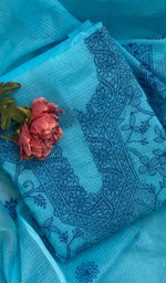 Load image into Gallery viewer, Women&#39;s Lakhnavi Handcrafted Kota Cotton Chikankari  Kurta  And Dupatta Set- HONC074745