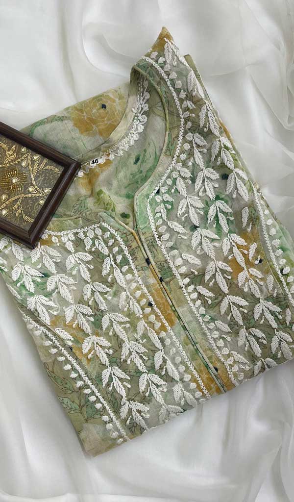 Women's Lucknowi Handcrafted Cotton Chikankari Kurti - HONC092306