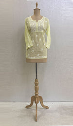 Load image into Gallery viewer, Women&#39;s Lakhnavi Handcrafted Mulmul Cotton Chikankari Top - HONC096003

