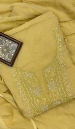 Load image into Gallery viewer, Women&#39;s Lucknowi Handcrafted Viscose Georgette Chikankari Suit Material - HONC087615