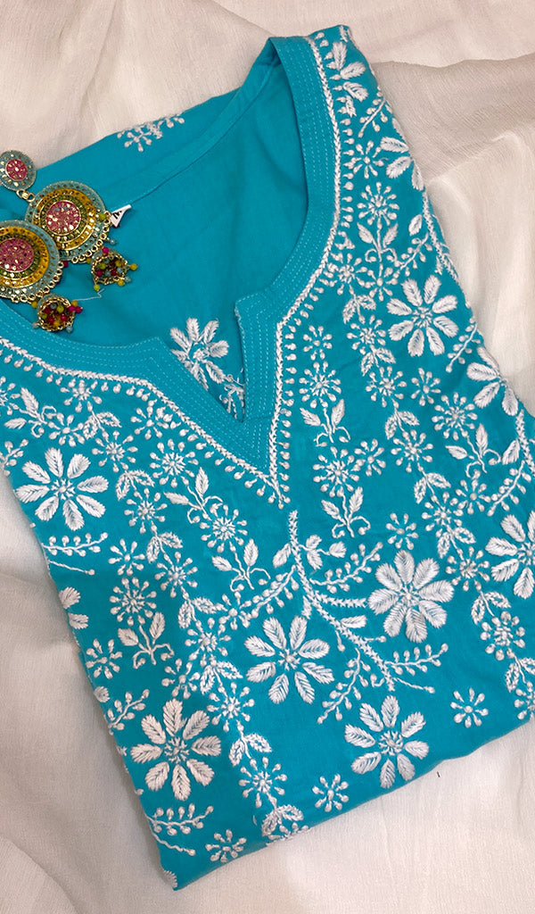 Women's Lucknowi Handcrafted Cotton Chikankari Kurti - HONC0109601