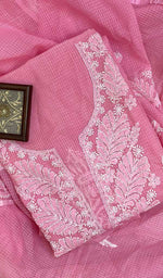Load image into Gallery viewer, Women&#39;s Lakhnavi Handcrafted Kota Cotton Chikankari  Kurta  And Dupatta Set- HONC0114265