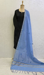 Load image into Gallery viewer, Women&#39;s Lakhnavi Handcrafted Chanderi Silk Chikankari Dupatta - Honc0116509
