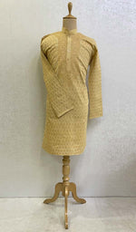Load image into Gallery viewer, Men&#39;s Lucknowi Handcrafted Cotton Chikankari Kurta - HONC00123586