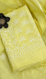 Load image into Gallery viewer, Women&#39;s Lakhnavi Handcrafted Kota Cotton Chikankari  Kurta  And Dupatta Set- HONC0119306
