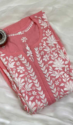 Load image into Gallery viewer, Women&#39;s Lucknowi Handcrafted Modal Cotton Chikankari Dress - HONC0121459
