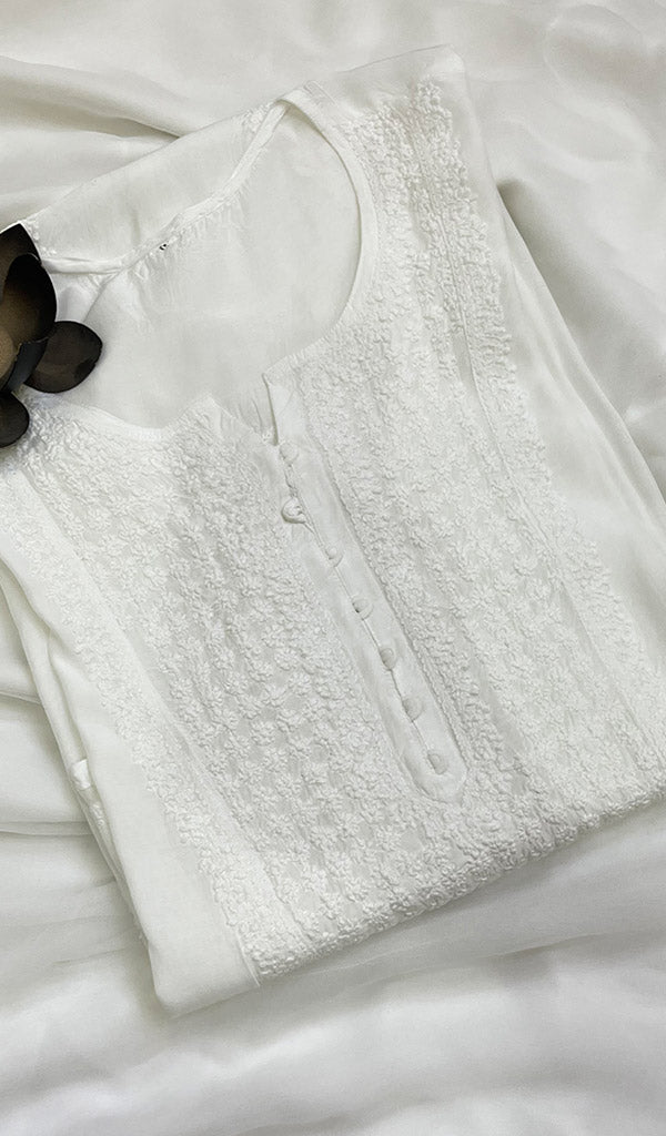Women's Lucknowi Handcrafted Muslin Chikankari Kurti - HONC0127160