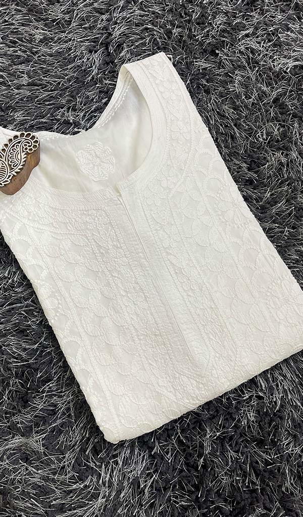 Women's Lucknowi Handcrafted Cotton Chikankari Kurti - HONC067541