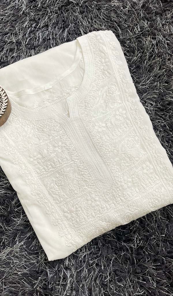 Women's Lucknowi Handcrafte Modal Cotton Chikankari Kurti - HONC0124507
