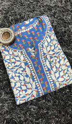 Load image into Gallery viewer, Women&#39;s Lucknowi Printed Handcrafted Cotton Chikankari Kurti - HONC0130550
