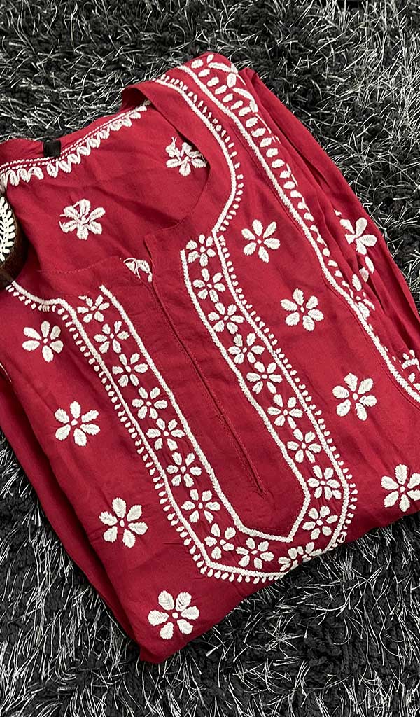 Sifa Women's Lucknowi Handcrafted Modal Cotton Chikankari Gown - HONC0122092
