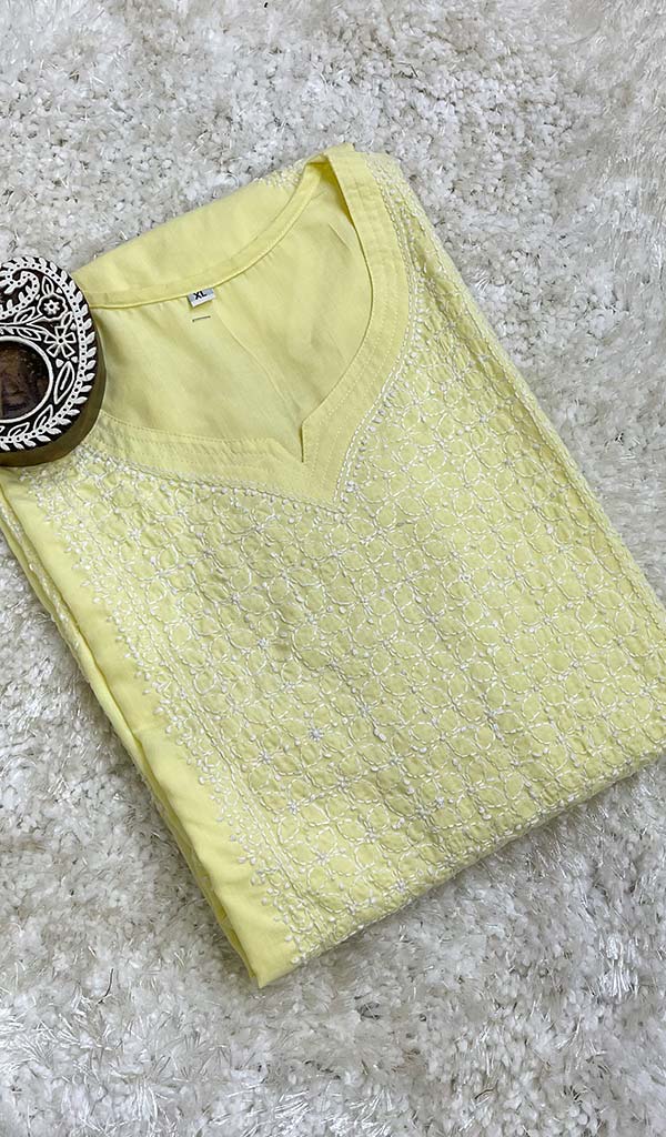 Mantasha Women's Lucknowi Handcrafted Cotton Chikankari Kurti - HONC0135342