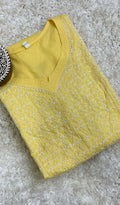 Mantasha Women's Lucknowi Handcrafted Cotton Chikankari Kurti - HONC0135326