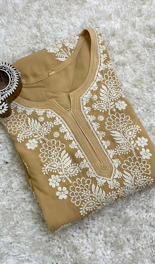 Women's Lucknowi Handcrafted Modal Cotton Chikankari Kurti - HONC0137386