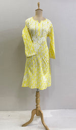 将图像加载到图库查看器中， Sona Women&#39;s Lucknowi Handcrafted Cotton Chikankari Kurti - HONC0203617
