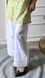 Load image into Gallery viewer, Women's Lucknowi Handcrafted Cotton Chikankari Palazzo - HONC0305806
