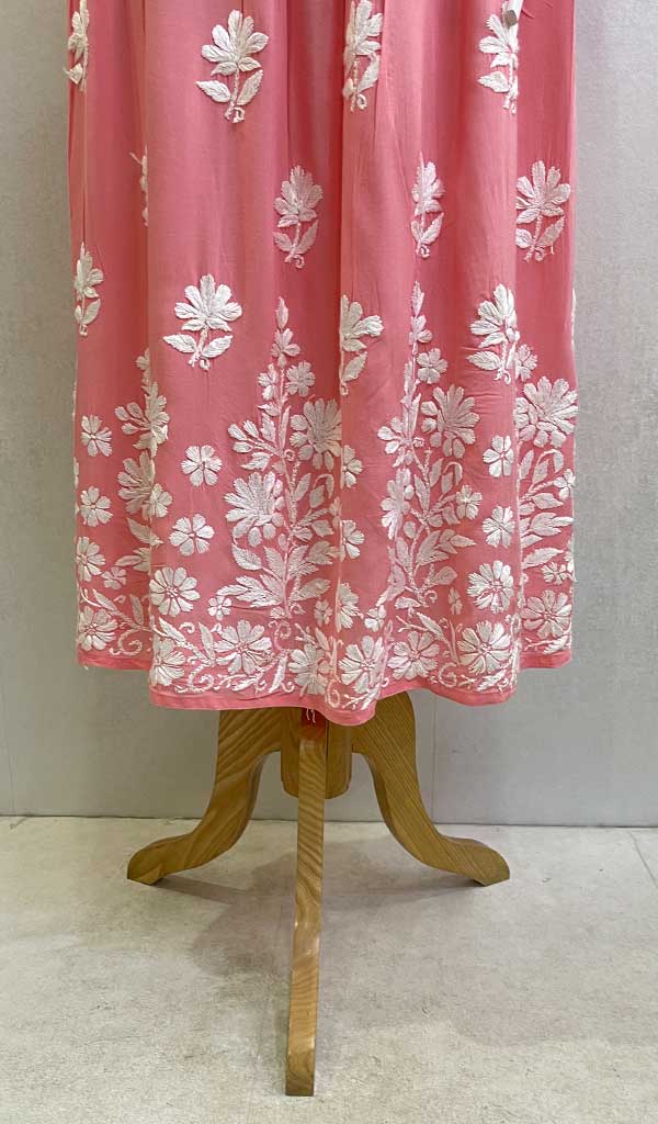 Women's Lucknowi Handcrafted Modal Cotton Chikankari Dress - HONC0121459