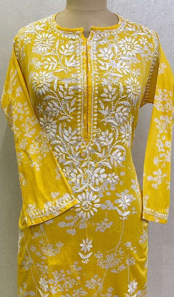 Women's Lucknowi Handcrafted Cotton Chikankari Kurti- HONC0147433