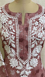 将图像加载到图库查看器中， Maiwish Women&#39;s Lakhnavi Handcrafted Printed Cotton Chikankari Kurti - HONC028368
