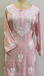 Load image into Gallery viewer, Heeba Women&#39;s Lucknowi Handcrafted Muslin Chikankari Kurti - HONC0177079
