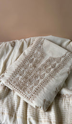 Load image into Gallery viewer, Women's Lakhnavi Handcrafted Mul Chanderi Unstitched Chikankari Full Suit