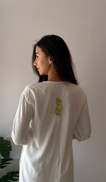 Load image into Gallery viewer, Women's Lakhnavi Handcrafted Cotton Chikankari Kurti And Plazzo Set - HONC0376727