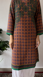Multicolor Cotton Chikankari Stitched Kurti HONC065062