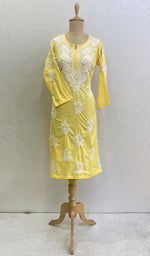 Load image into Gallery viewer, Aarzu Women&#39;s Lucknowi Handcrafted Cotton Chikankari Kurti-HONC0142995
