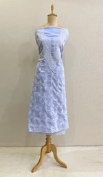 将图像加载到图库查看器中， Women&#39;s Lakhnavi Handcrafted Cotton Chikankari Unstitched Kurti Fabric - HONC0192289
