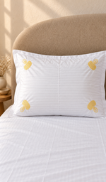 Lakhnavi Handcrafted Cotton Chikankari Bedsheet Set - HONC0394523