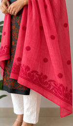Women's Lucknowi Handcrafted Cotton Chikankari Dupatta - HONC03040080
