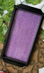 将图像加载到图库查看器中， Handcrafted Chikankari Tray with Two Coasters – Wooden Frame - HONC0269371
