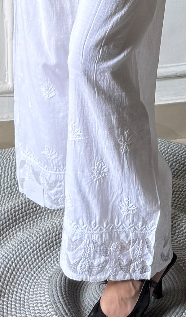 Women's Lucknowi Handcrafted Cotton Chikankari Palazzo - HONC0305806