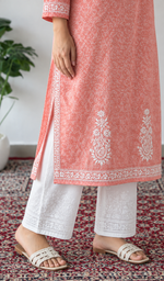 Women's Lucknowi Handcrafted Cotton Chikankari Kurti- HONC0392401