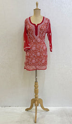 Load image into Gallery viewer, Women's Lakhnavi Handcrafted  Faux-Georgette Chikankari Top - HONC093092