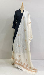 将图像加载到图库查看器中， Women&#39;s Lucknowi Handcrafted Pure Silk Georgette Chikankari Dupatta - HONC0180054
