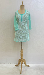 Load image into Gallery viewer, Women's Lakhnavi Handcrafted  Faux - -Georgette Chikankari Top - HONC093087