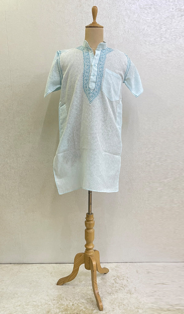 Men's Lucknowi Handcrafted Cotton Chikankari Kurta - HONC096533