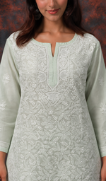 Women's Lakhnavi Handcrafted Cotton Chikankari Top - HONC0392432