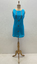 将图像加载到图库查看器中， Lucknowi 手工制作的棉质 Chikankari 上衣 - HONC099118