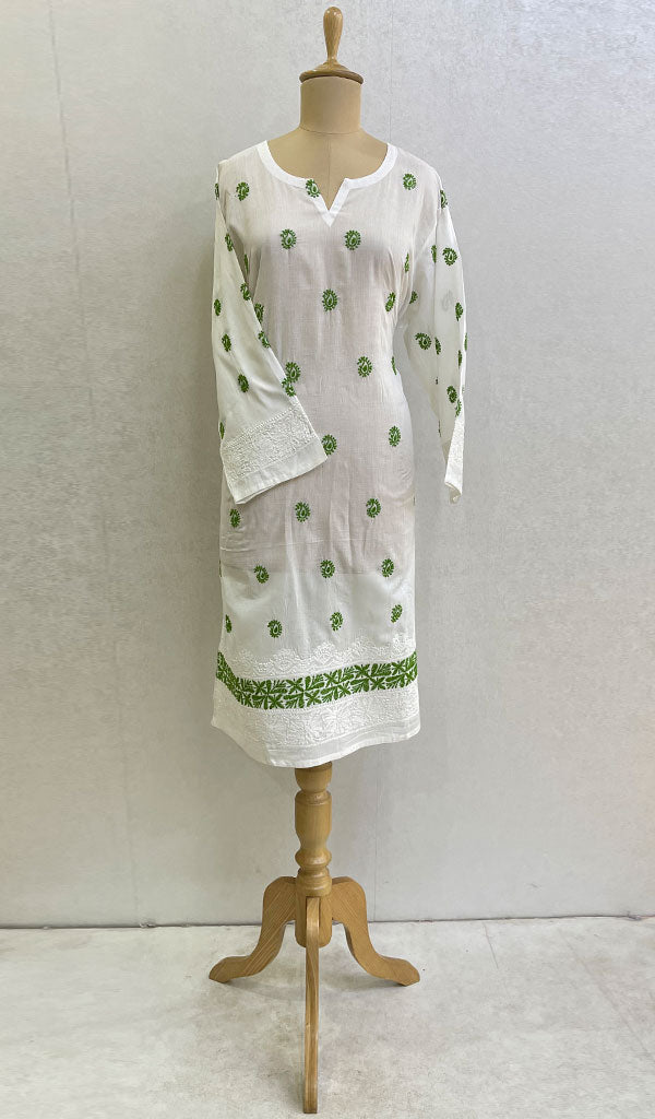 Women's Lucknowi Handcrafted Cotton Chikankari Kurti - HONC078862