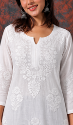 Women's Lucknowi Handcrafted Modal Cotton Chikankari Kurti - HONC0220775