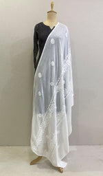 将图像加载到图库查看器中， Women&#39;s Lucknowi Handcrafted Cotton Chikankari Dupatta - HONC0198571
