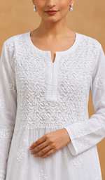 Women's Lucknowi Handcrafted Cotton Chikankari Kurti - HONC0113609